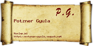 Potzner Gyula névjegykártya